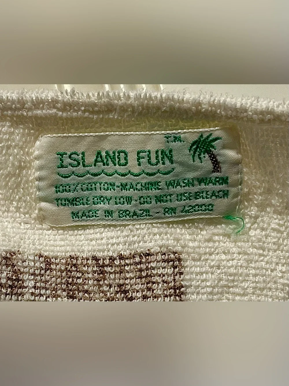 VTG 1980s Kmart Island Fun Nautical Beach Towel Sailboat Anchor Brazil 48x29